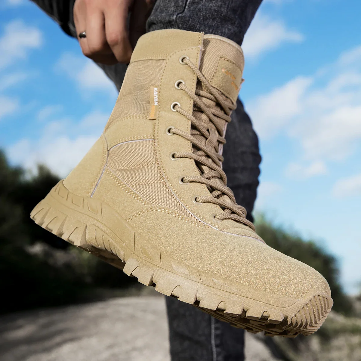 Men'S Shoes For Work - Men's Outdoor Hiking Shoes High-top Leather