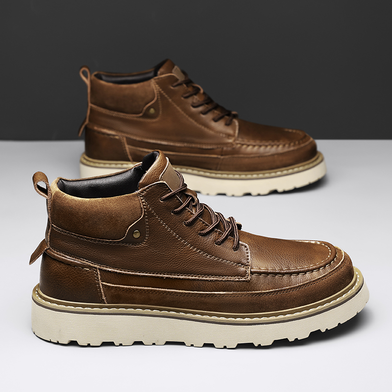 Men Brown Fleece Lined Warm Hi - đánh giá và giá Men'S Shoes For Work